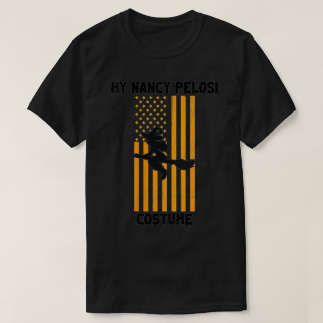 Womens Funny Nancy Pelosi Kostüm Flying Hexe Flasc T-Shirt (Design vorne)