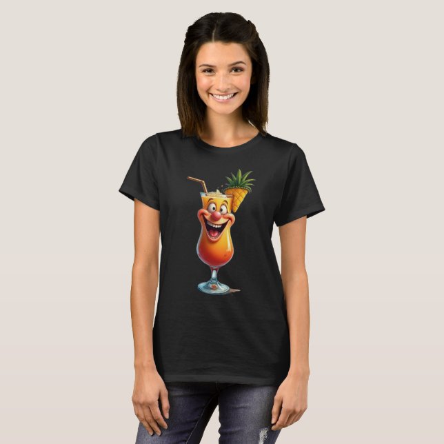 Women's Funny Novelty Tropical Drink Graphic T-Shirt (Vorne ganz)