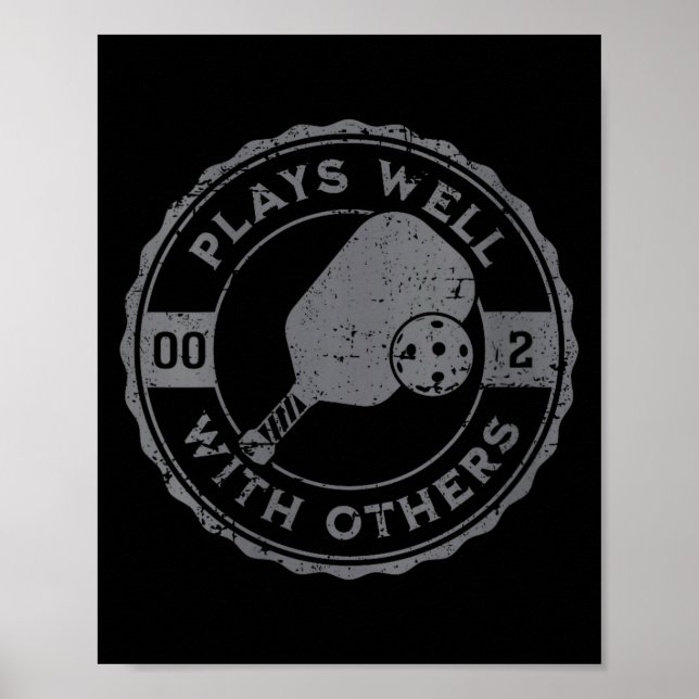 Women's funny pickleball plays with others poster (Vorne)