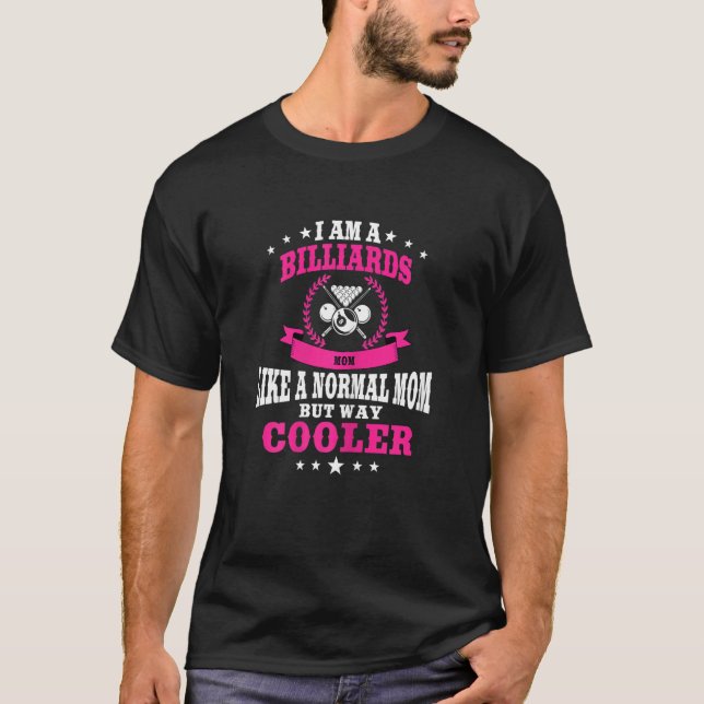 Womens Funny Pool Billiards Mama Design Cue T-Shirt (Vorderseite)