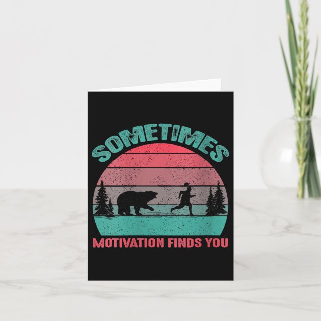 Womens Funny Running Motivational Sometimes Motiva Karte (Vorderseite)