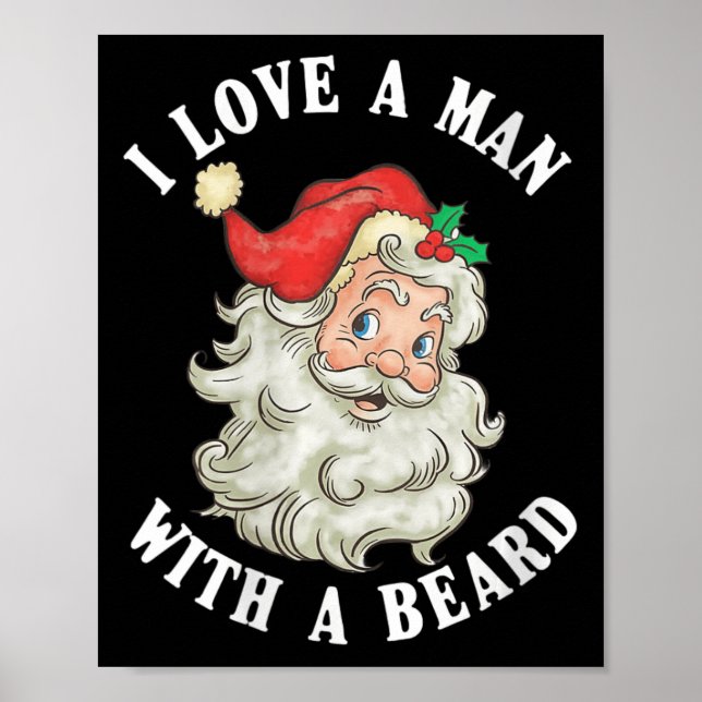 Womens Funny Santa Claus Weihnachten I Liebe A Man Poster (Vorne)
