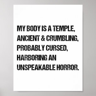 Womens Funny Sprichwort mein Körper ist ein Tempel Poster