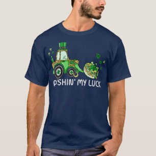 Womens Funny St Paddys TractorPushing My luck Kids T-Shirt
