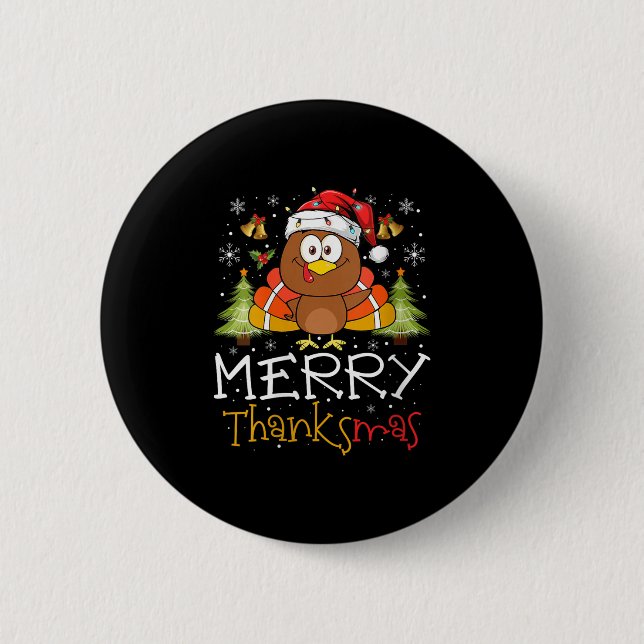 Womens Funny Thanksmas 2025 Merry Thanksmas Thanks Button (Vorderseite)