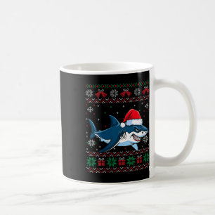 Womens Funny Ugly Christmas Shark Weihnachtsmannmü Kaffeetasse