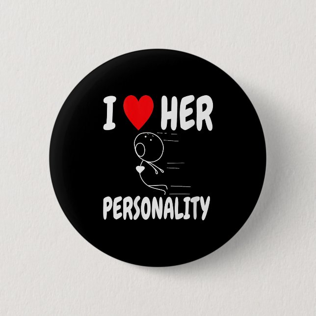 Women's Funny Valentine's Day Couple Matching I Lo Button (Vorderseite)