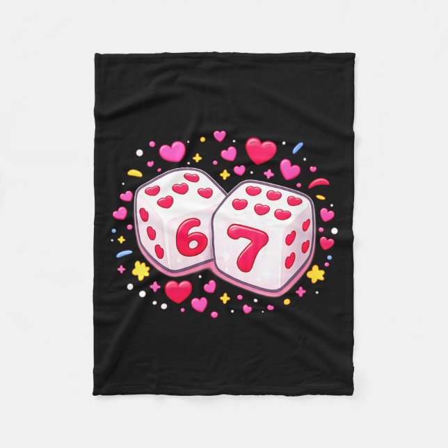 Women's Funny Valentines Day Shirt Cute Dice 67 Me Fleecedecke (Vorderseite)