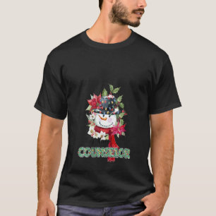 Womens Funny Very Merry Counselor Snowman Christma T-Shirt