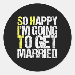 Womens Funny Wedding Gift Sarcastic Groom Bride V- Runder Aufkleber
