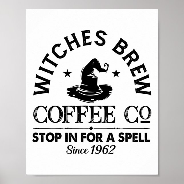 Womens Funny Witch Hexen Brew Coffee Hallowe Poster (Vorne)