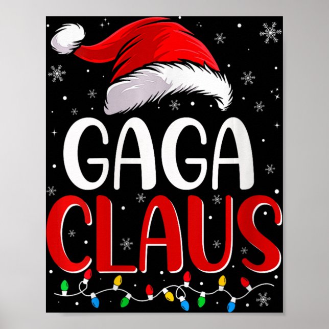 Womens Gaga Claus Weihnachtsleuchten Matching Fami Poster (Vorne)