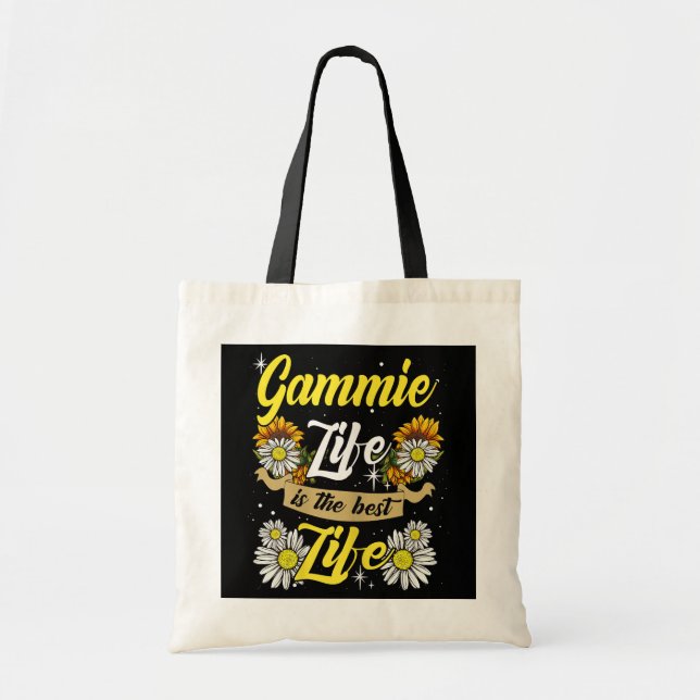 Womens Gammie Life ist das beste Leben Sonnenblume Tragetasche (Vorne)
