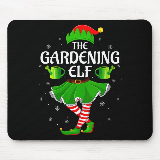 Womens Gardening Elf Christmas Family Girls Women  Mousepad (Vorne)