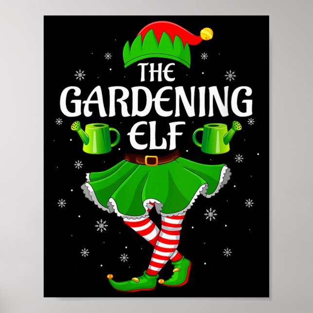 Womens Gardening Elf Christmas Family Girls Women  Poster (Vorne)