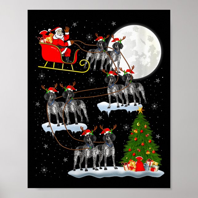 Womens German Shorthaired Inter Dog Christmas Sant Poster (Vorne)