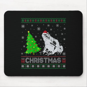 Womens Gift Dart Frog Xmas Tree Lighting Ugly Ch Mousepad