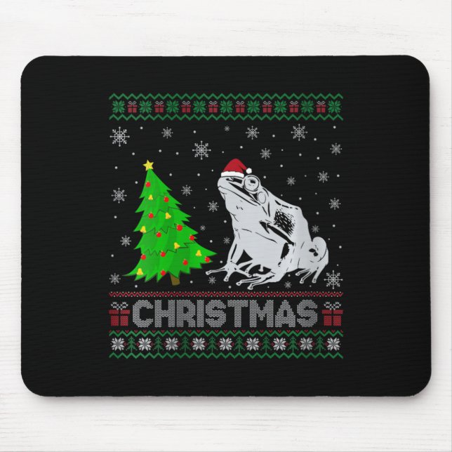 Womens Gift Dart Frog Xmas Tree Lighting Ugly Ch Mousepad (Vorne)