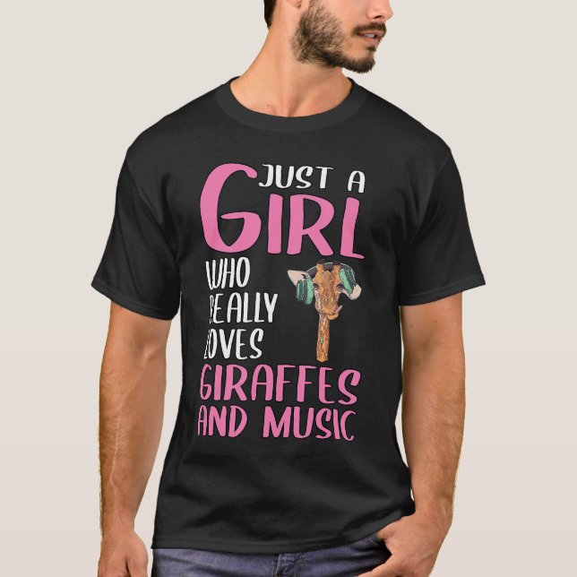Womens Gift Just A Girl Who Really Loves Giraffes  T-Shirt (Vorderseite)