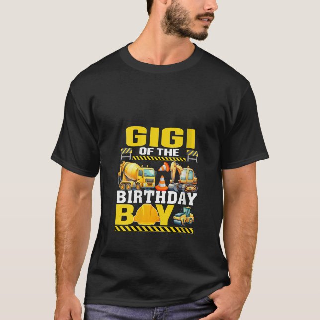 Womens Gigi Of The Birthday Boy Construction Worke T-Shirt (Vorderseite)