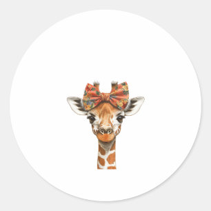 Womens Giraffe Boho Wildblume Coquette Bow Mama Mo Runder Aufkleber