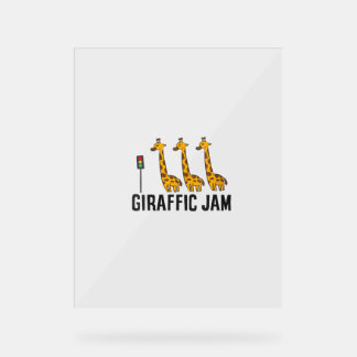 Womens Giraffic Jam Funny Giraffe Giraffe Pun Nied Acrylschild