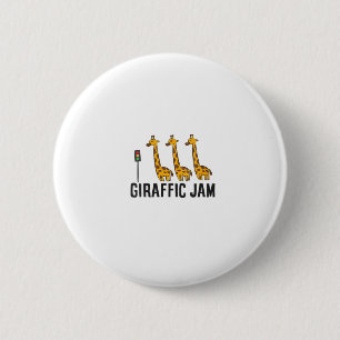 Womens Giraffic Jam Funny Giraffe Giraffe Pun Nied Button