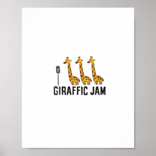Womens Giraffic Jam Funny Giraffe Giraffe Pun Nied Poster