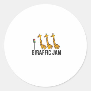 Womens Giraffic Jam Funny Giraffe Giraffe Pun Nied Runder Aufkleber