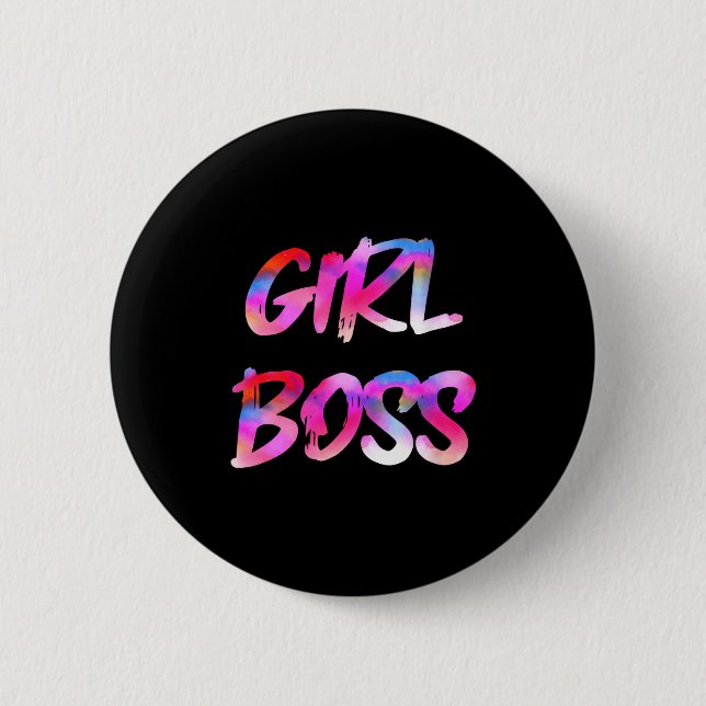 Womens Girl Boss V-neck  Button (Vorderseite)