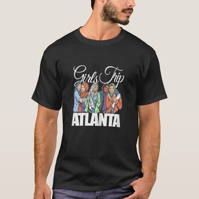 Womens Girls Trip Atlanta   Melanin Bestie & Best  T-Shirt (Vorderseite)