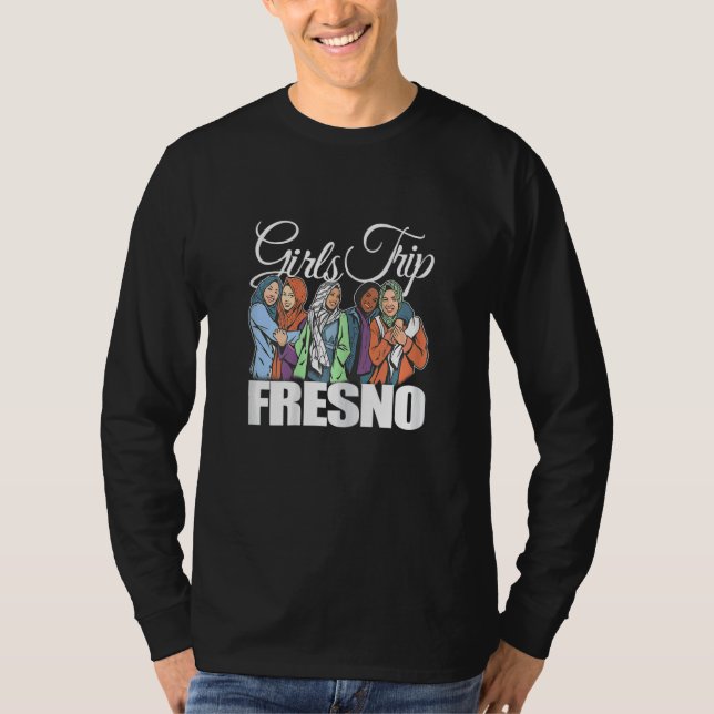 Womens Girls Trip Fresno   Melanin Bestie & Best F T-Shirt (Vorderseite)