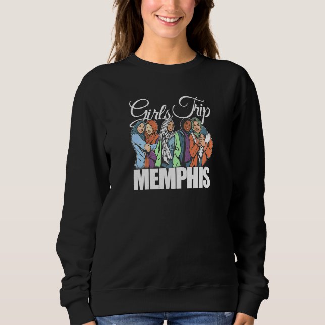 Womens Girls Trip Memphis  Melanin Bestie & Best F Sweatshirt (Vorderseite)