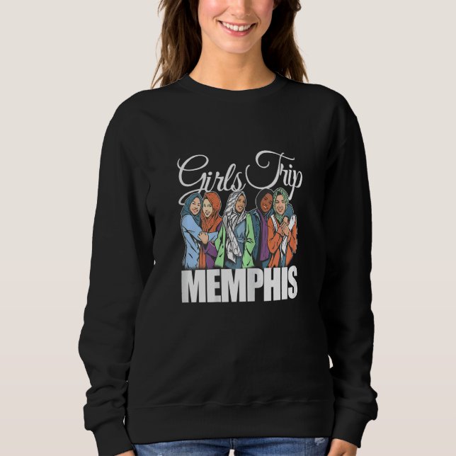Womens Girls Trip Memphis   Melanin Bestie & Best  Sweatshirt (Vorderseite)