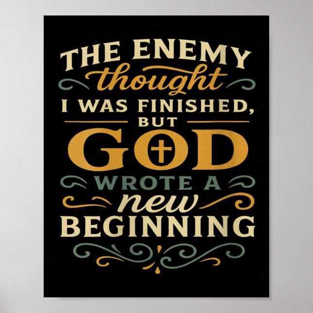 Womens God Wrote A New Beginning Faith Based Insra Poster (Vorne)
