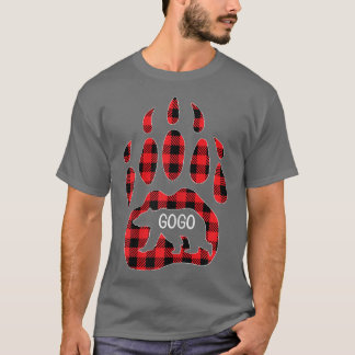 Womens Gogo Bear Red Plaid Buffalo Gogo Matching F T-Shirt