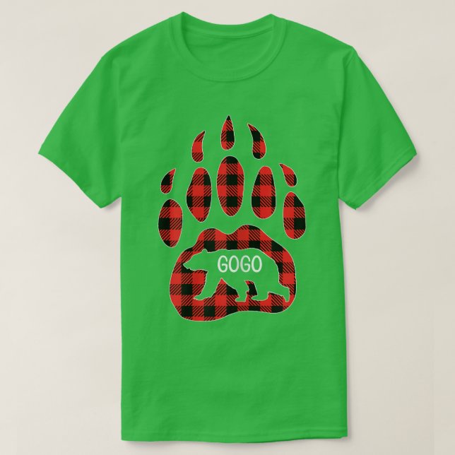 Womens Gogo Bear Red Plaid Buffalo Gogo Matching F T-Shirt (Design vorne)