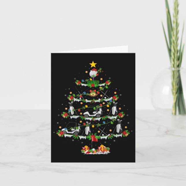 Womens Golf Christmas Tree Lights Golf Srts Player Karte (Vorderseite)
