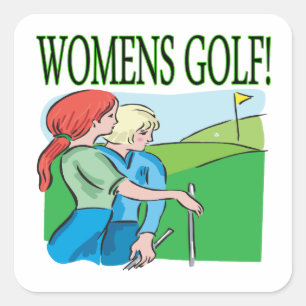 Womens Golf Quadratischer Aufkleber