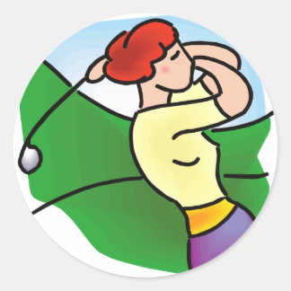 Womens Golf Runder Aufkleber