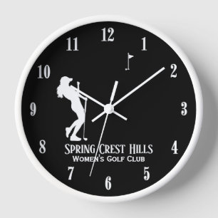Women's Golf Two Lines Personal Black Uhr