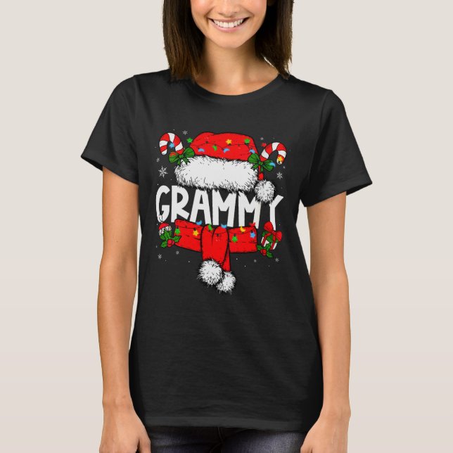 Womens Grammy Christmas Pajama Santa Claus Family  T-Shirt (Vorderseite)