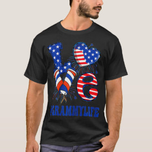 Womens Grammy Liebe USA Flag Oma 4. Juli Fa. T-Shirt