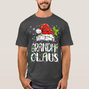 Womens Grandma Claus Christmas Lights Pajama Fami T-Shirt