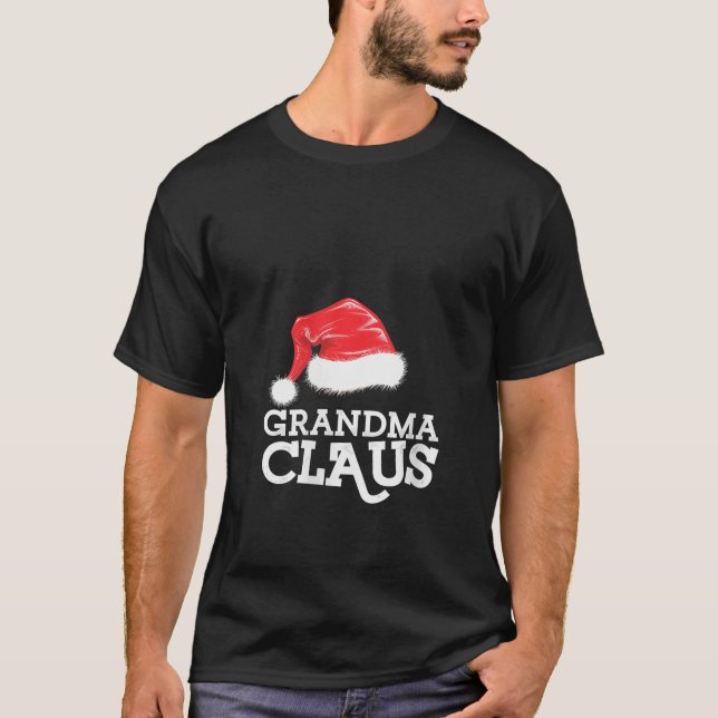 Womens Grandma Claus Weihnachtsmannmütze Festivals T-Shirt (Vorderseite)