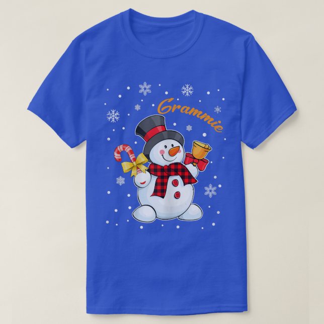 Womens Grandma Grammie Snowman Candy Cane Christma T-Shirt (Design vorne)