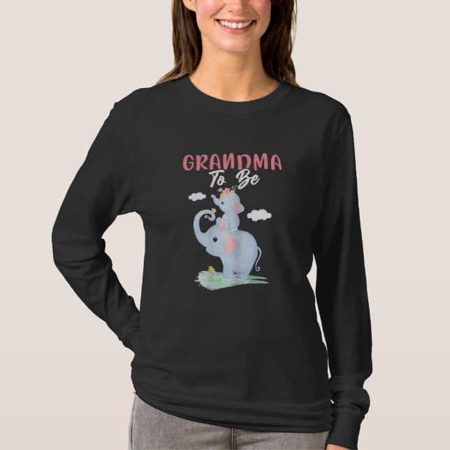 Womens Grandma To Be Baby Shower Cute Elephant  Gr T-Shirt (Vorderseite)