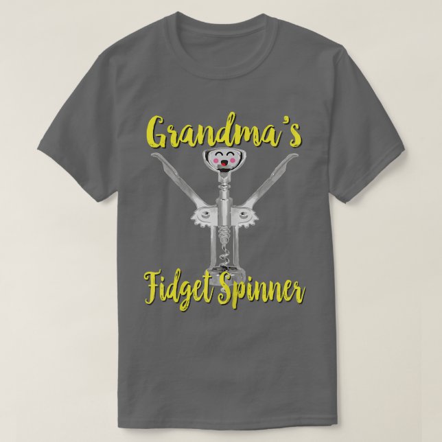 Womens Grandma's Fidget Spinner Wine Corkscrew Fun T-Shirt (Design vorne)