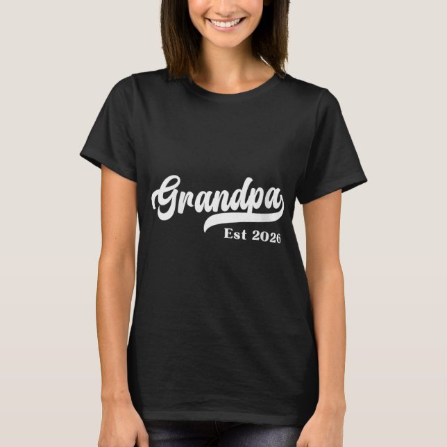 Womens Grandpa Est 2026 New Grandfather Design V-n T-Shirt (Vorderseite)