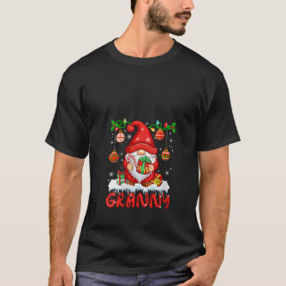 Womens Granny Christmas Gnome farbenfrohe Lichter  T-Shirt